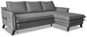 Сив разтегателен диван ъгъл , десен ъгъл Charming Charlie - Miuform