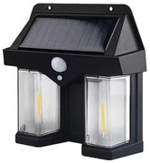 Соларна лампа за стена CL-228, Датчик за движение, 3 режима, Безжична, Устойчива на атмосферни влияния, Черен