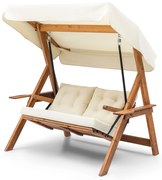 Градински двоен люлеещ се стол Galata Swing S2, цвят Кремав