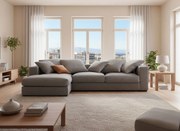 Ъгъл диван Pilo-Customizable-225φ 145β cm.-Light gray (Star4614)