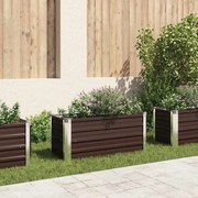 45720 vidaXL Градинска висока леха кафява 100x40x45 см поцинкована стомана