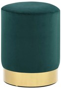 249832 vidaXL Табуретка, тъмнозелено и златисто, кадифе 28 x 36 cm