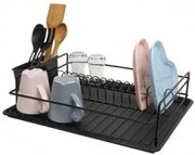 Метален сушилник за съдове на 1 етаж черен PERILLA-(71107)