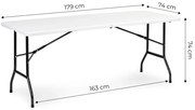 Маса за хранене за градина (сгъваема) 180 см