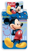 Единично детско памучно спално бельо 140x200 cm Mickey "Hello" – Jerry Fabrics