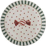Бяла десертна глинена чиния с коледен мотив ø 16 cm Yule – Bloomingville