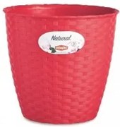 Stefanplast - Кръгла кашпа Natural Line 14 см - малина
