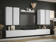 Комплект за хол Hartford H106Бял, С TV маса, С допълнително оборудване, Отделни части, МДФ, Ламинирано ПДЧ, 300x40cm, 45 kg