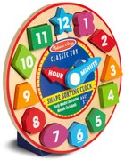 Melissa &amp; Doug - Дървен часовник сортер - Цветове и форми