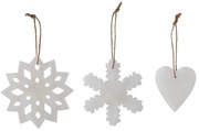 Комплект от 3 бели висящи коледни декорации Otta - Bloomingville