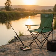 Туристически сгъваем стол зелен