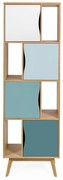 Тюркоазен шкаф за книги 65x191 cm Avon - Woodman