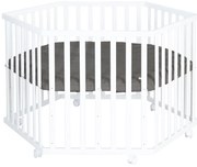 Бяла кошара за игра с регулируема височина/на колелца – Roba