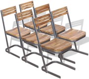 274358 vidaXL Трапезни столове, 6 бр, тиково дърво масив
