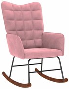 4016836 vidaXL Люлеещ стол, розов, кадифе