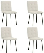 3315166 vidaXL Трапезни столове, 4 бр, кремави, кадифе