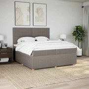 3294467 vidaXL Боксспринг легло с матрак, таупе, 200x200 см, плат