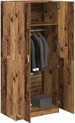 855882 vidaXL Гардероб, старо дърво, 80x52x180 см, ПДЧ