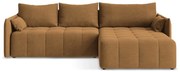 Теракотен разтегателен ъглов диван с място за съхранение (десен ъгъл) Moku – Makamii