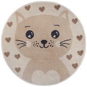 Бежов детски килим ø 100 cm Cat - Hanse Home