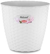 Stefanplast - Кръгла кашпа Natural Line 24 см - бяла