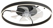 Вентилатор за таван черен 70 см с LED димируем с дистанционно управление - Maddy