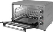 Мини фурна Elite EMO-38300G, 1800W, 38 л, 3 функции, Двойно стъкло, Поцинкована вътрешност, Скрит долен нагревател, Термостат, Таймер, Сив