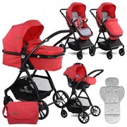 Бебешка комбинирана количка STARLIGHT SET LORELLI - Red