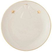 Бяла десертна глинена чиния с коледен мотив ø 16 cm Starry – Bloomingville