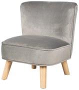 Светлосиво кадифено бебешко столче Lil Sofa - Roba