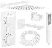 Mexen Cube DR02 скрит комплект за вана и душ с падащ душ 25 см, бял - 77503DR0225-20