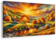 Картина на платно – Есенен пейзаж със залез