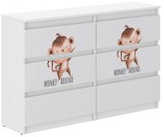 Детски скрин с мотив на маймунка 77x30x120 cm