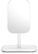 Огледало с поставка за принадлежности Brabantia ReNew 1004185, 28.3х20х12.6 см, Неплъзгаща се основа, 360° регулиране, Бял