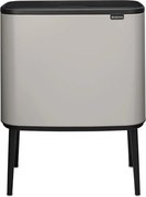Кош за боклук Brabantia Bo Touch 1010454, 3x11 л, Плавно и безшумно отваряне, Голям отвор, Сив