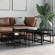 835334 vidaXL Стифиращи кафе маси, 5 бр, черни, инженерно дърво