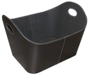 Кошница от пластмаса с дървени елементи и дръжки 35x55 см черен