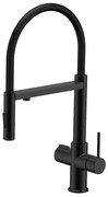 Смесител за кухня ACQUA PURA 7207074MB, Inter Ceramic, месингов, черен с изтеглящ се душ, 48.7x4.5х32.2см