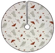 Бял памучен кръгъл килим за под елхата с коледен мотив подходящ за пране ø 133 cm Toadstool – Butter Kings