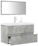 3324918 vidaXL Комплект мебели за баня от 3 части бетонно сив инженерно дърво