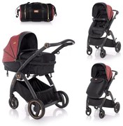 Комбинирана бебешка количка ADRIA LORELLI - Black&Red