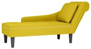 4009778 vidaXL Кушетка с възглавница и десен подлакътник, жълт, кадифе
