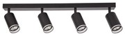 Точково осветително тяло PIPE 4xGU10/10W/230V черно
