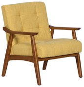 Кресло LEO - орех - жълт