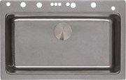 Кухненска мивка 8276 GREY, Inter Ceramic, гранит, едно корито, със сифон, 76x23х48.5см