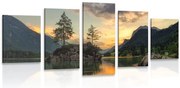 картини от 5 части – Планински пейзаж край езеро