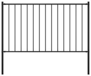 Sonata Оградно пано колове прахово боядисана стомана 1,7x0,75 м черно