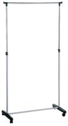 Метална телескопична стойка за дрехи на колелца в сребрист цвят – Premier Housewares
