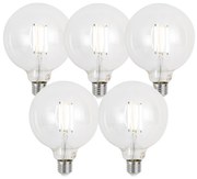Комплект от 5 Димируеми LED крушки E27 G125 прозрачни 7W 806lm 2700-6500K