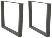 4012658 vidaXL Крака за трапезна маса, V-образни, 2 бр., антрацит, 100x(72-73,3) см, стомана